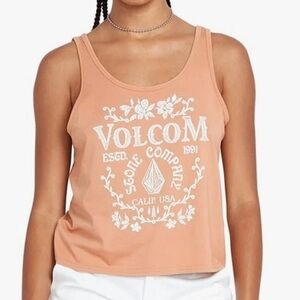Volcom Tank Top Oversize Size XS Cotton Sleeveless Graphic Print Skate Style